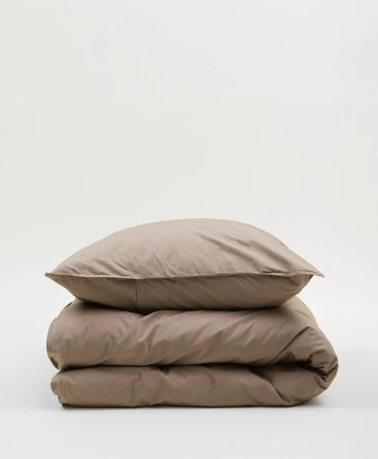 aiayu - Duvet Set + Pillow Case, Cocoa, 140x200/60x63 cm.