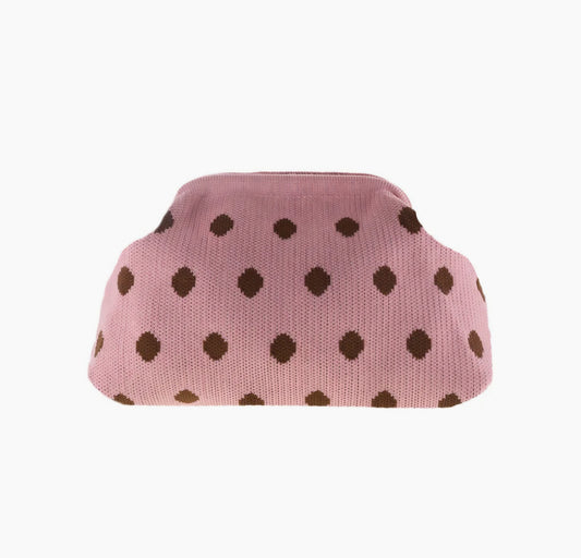 By Stær - Alba Clutch, Fås i 2 farver - Prikker Rosa/Brun & Prikker Brun/Creme