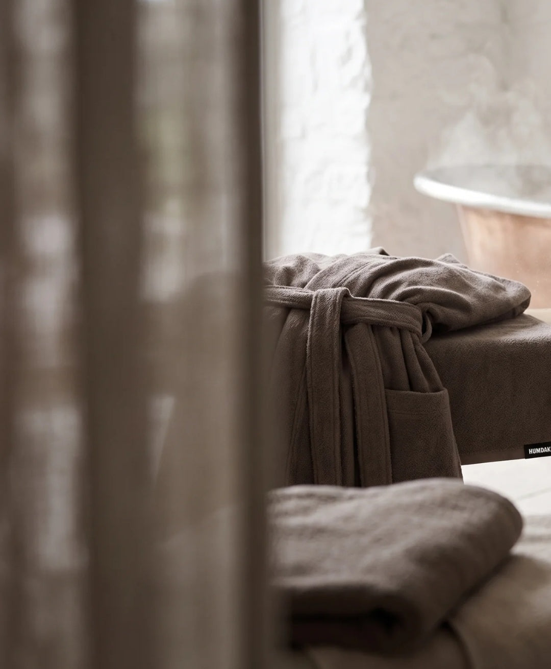 Humdakin - Cotton-Terry Weave-knit Robe, Organic Cotton, Fås i 2 farver - Waldorf & Light Stone