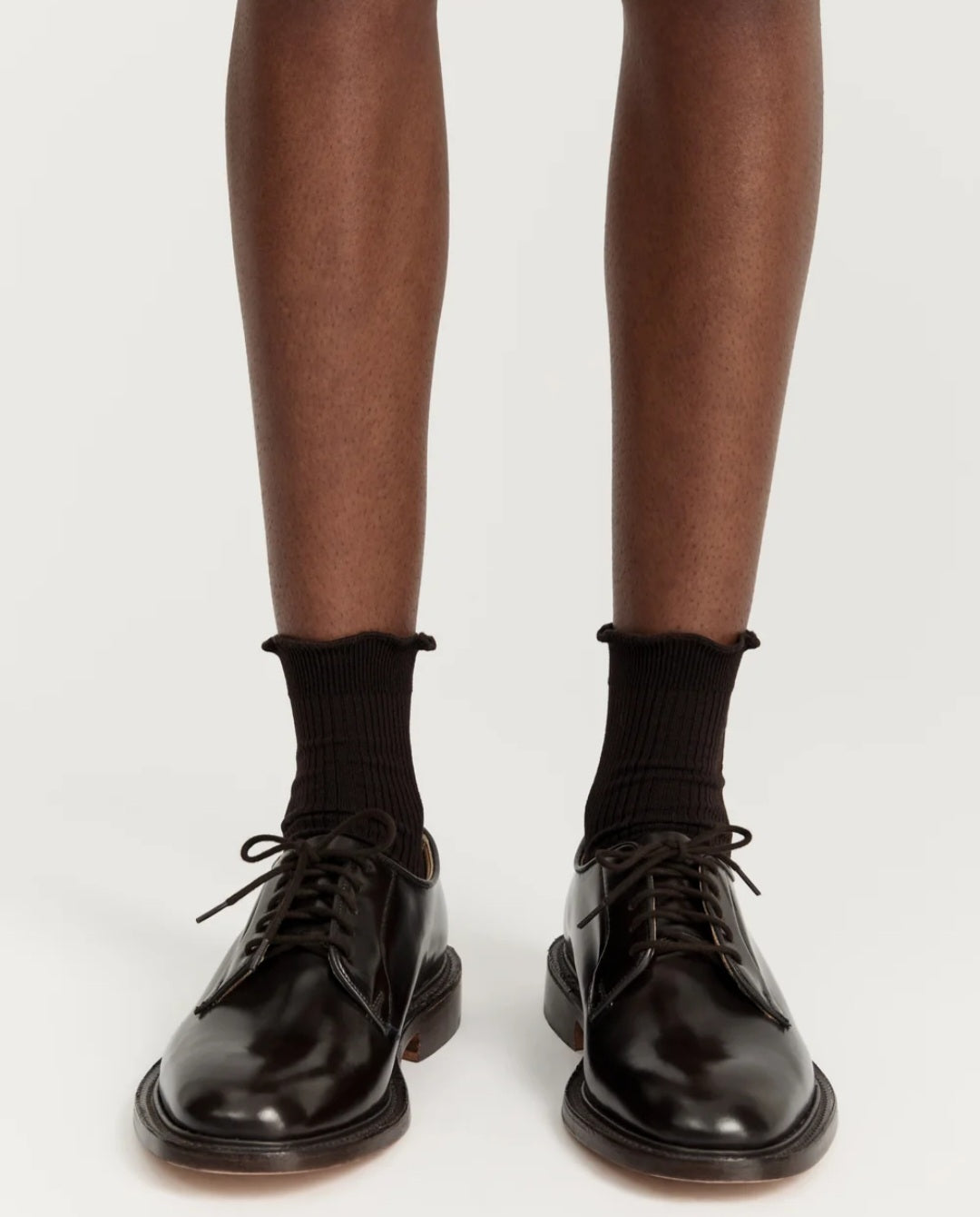 aiayu - Cotton Frill Socks, Chocolate