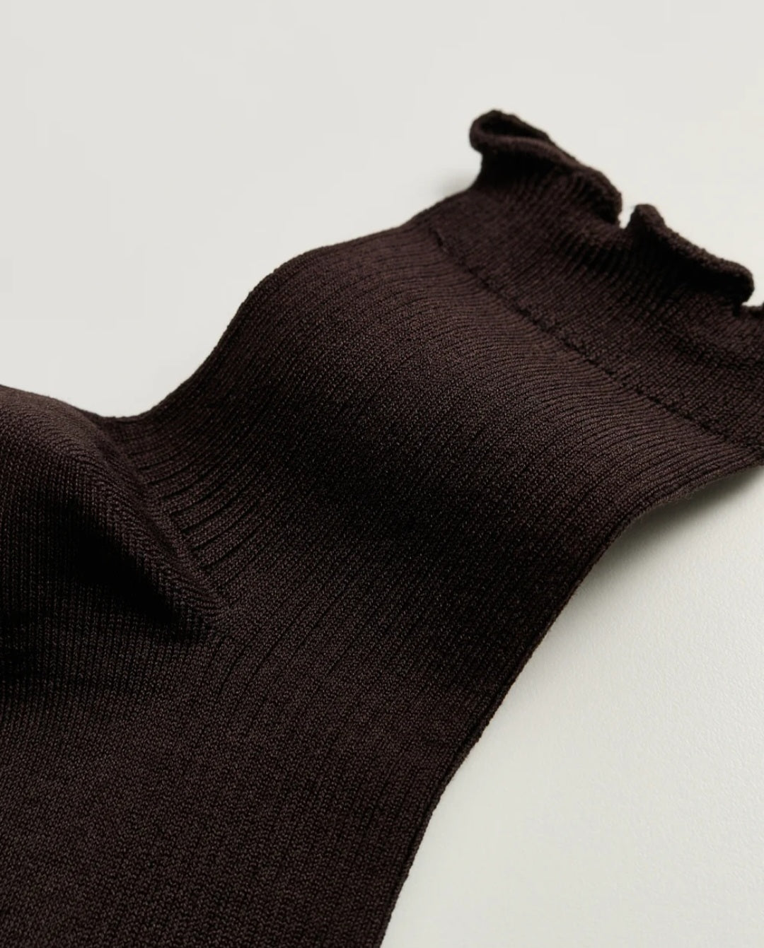 aiayu - Cotton Frill Socks, Chocolate
