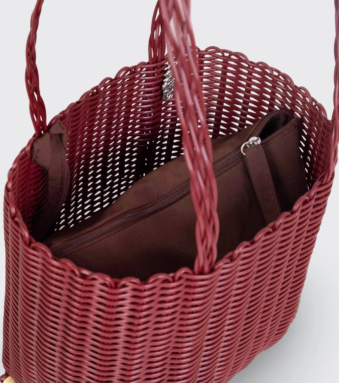Rayas Collective - Basket Small, Maroon