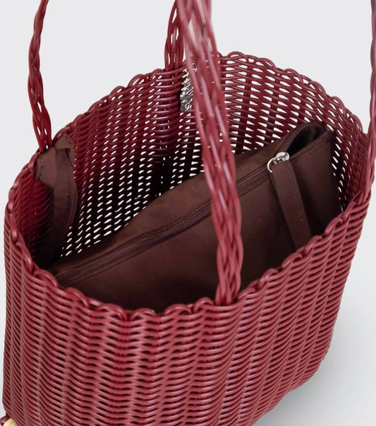 Rayas Collective - Basket Small, Maroon