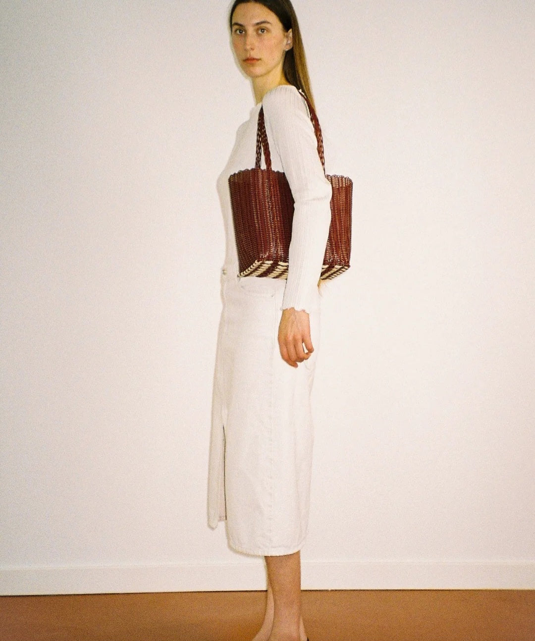 Rayas Collective - Basket Medium, Maroon