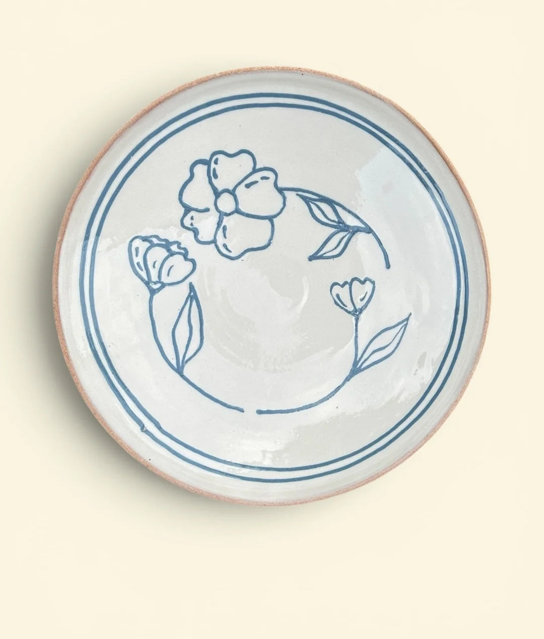 Jou Quilts - Plate 19, Ø22 cm., Simone Double Flower, New Blue