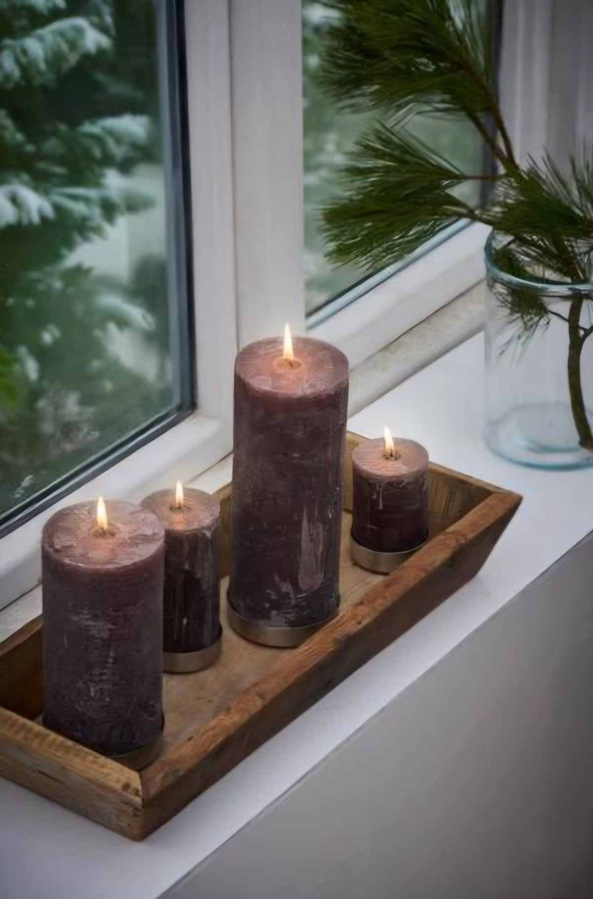 Ib Laursen - Rustiklys, Chocolate, Fås i 2 højder - Ø6,8xH10 cm. & Ø6,8xH14 cm.