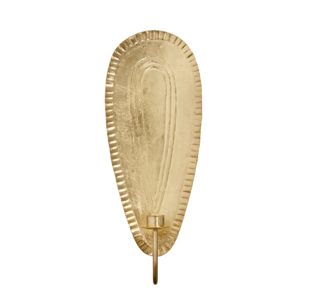 Bungalow - Wall Light Grooved Edge Tapered, H34 cm., Golden