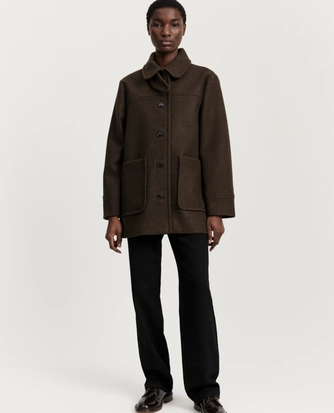 aiayu - Jamie Jacket Loden, Wool, Pure Dark Brown