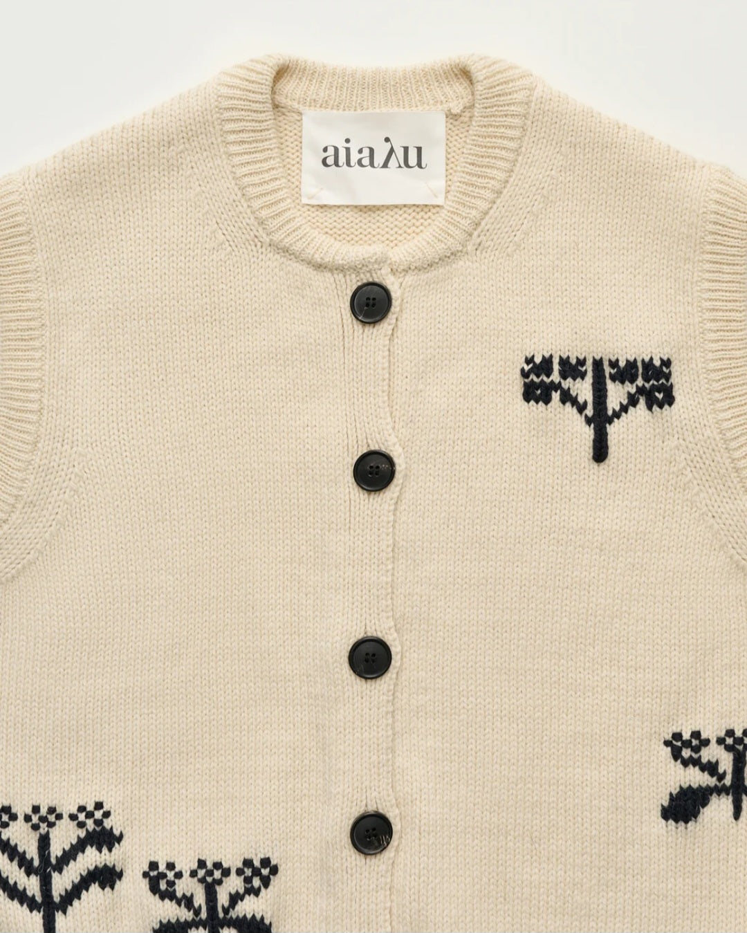 aiayu - Macha Vest, Highland Wool, Mix Pure Ecru