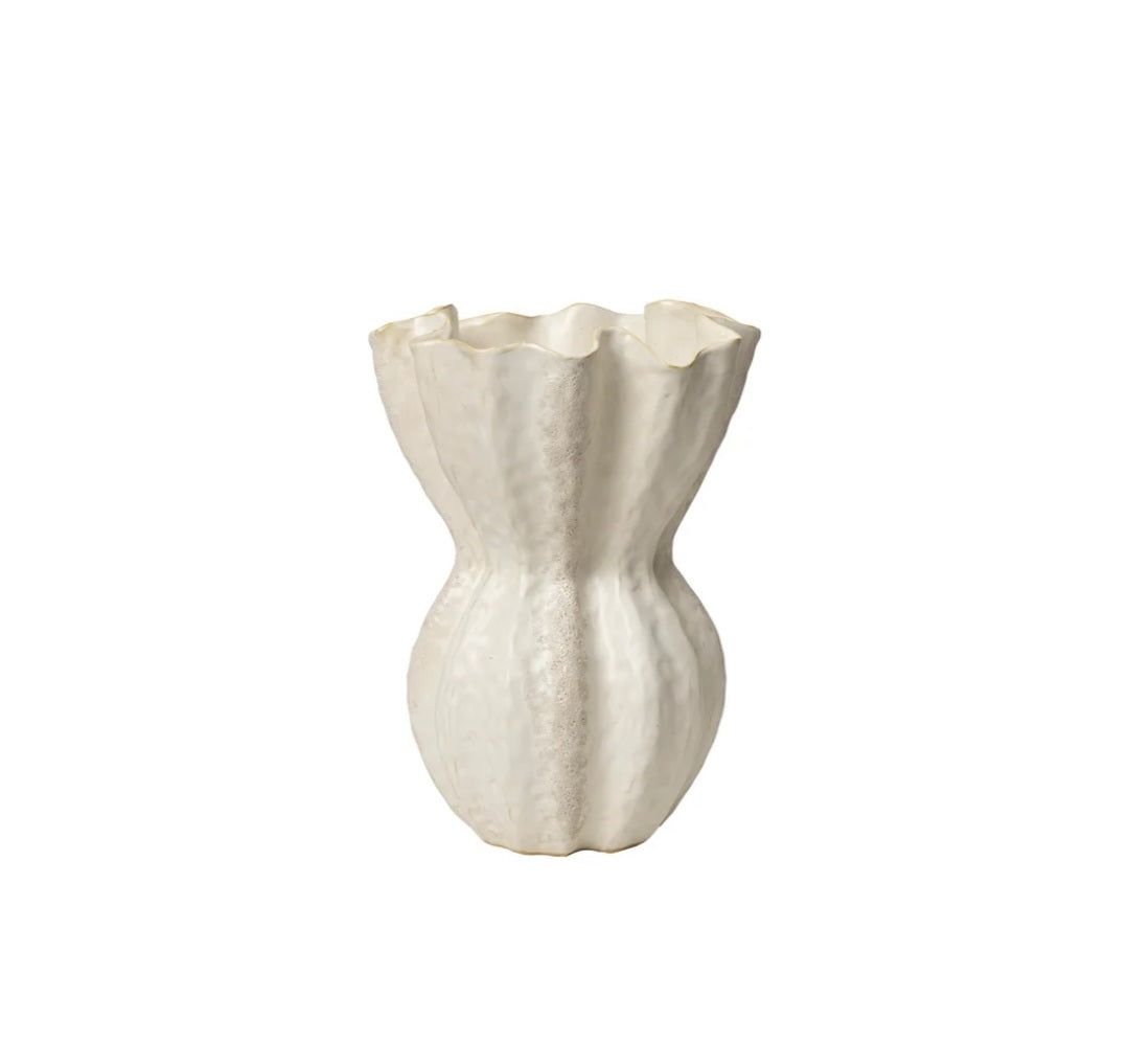 Broste Copenhagen - Cori Vase, Keramik, White, Fås i 2 størrelser