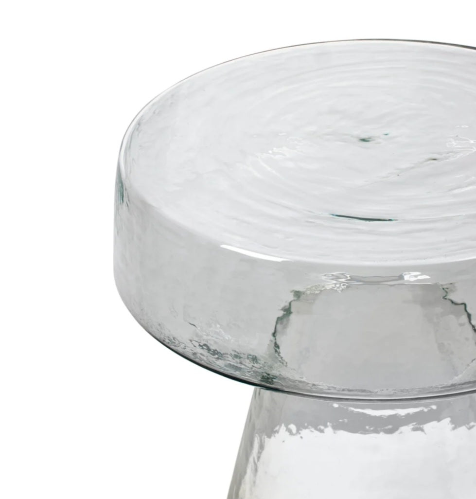 Broste Copenhagen - Clara Sidebord, Klart Glas, Ø39xH44 cm.