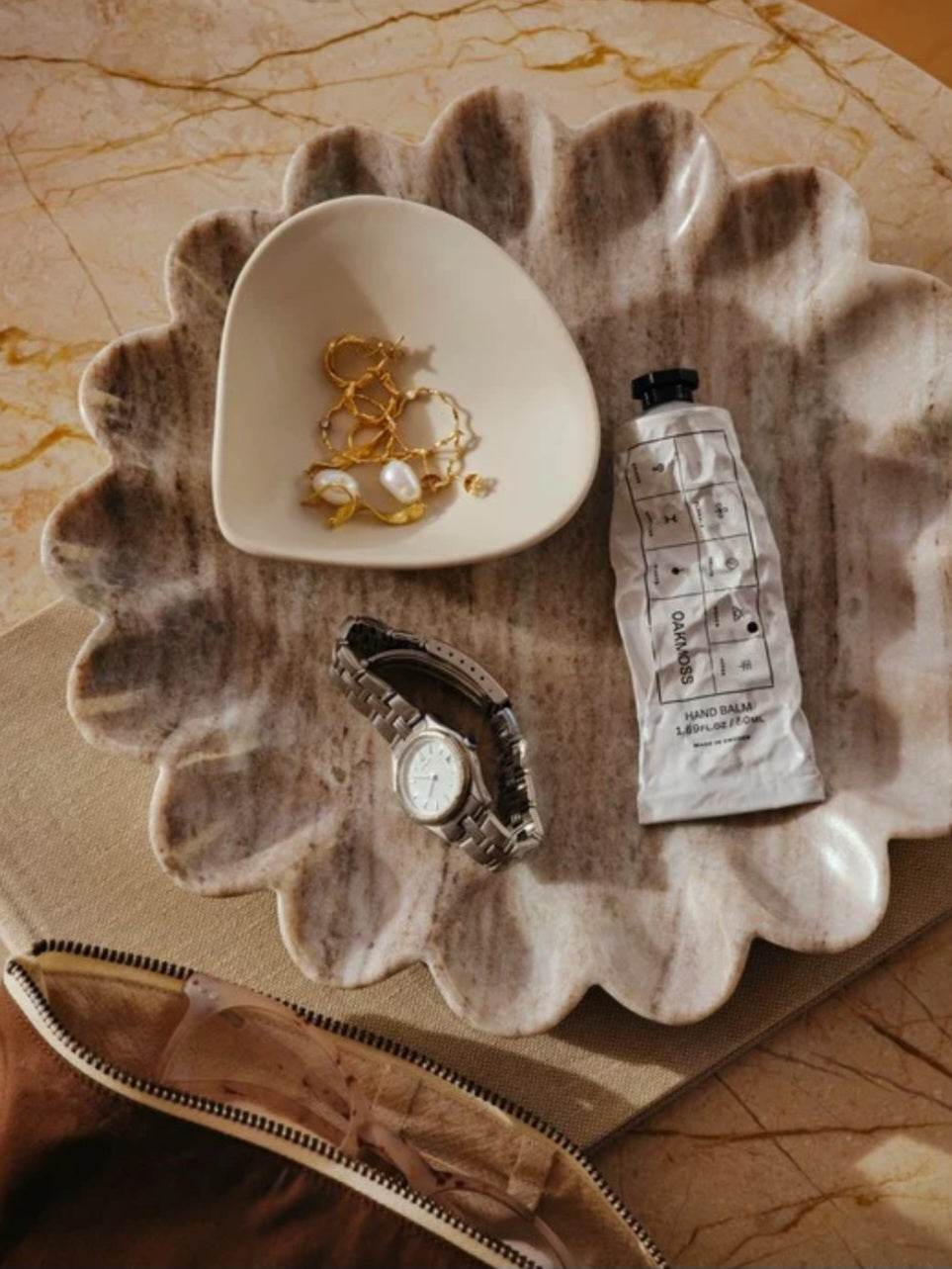Broste Copenhagen - Amelia Deko Tallerken, Marmor, Brown