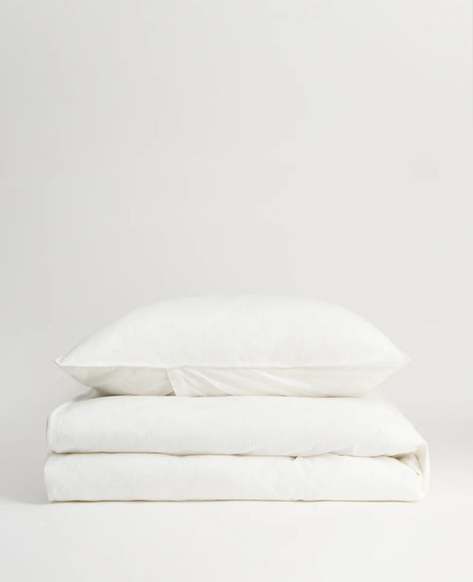 aiayu - Duvet Set Dentelle + Pilow Case, White, 140x200 cm.