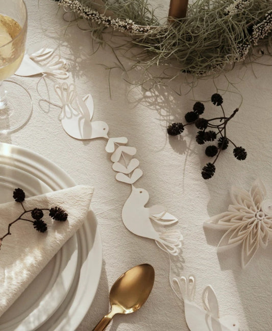 Broste Copenhagen - Nostalgia Guirlande, Bird, Off White, Papir