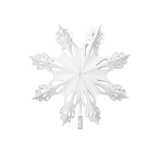 Broste Copenhagen - Snowflake Topstjerne, Ø30 cm., Fås i 2 farver - White & Natural Brown