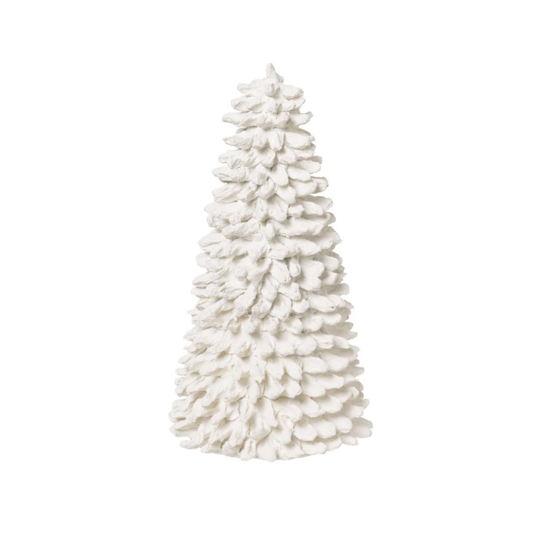 Broste Copenhagen - Pulp Juletræ, White, Fås i 2 størrelser -  Ø11xH21 cm. & Ø13xH30 cm.