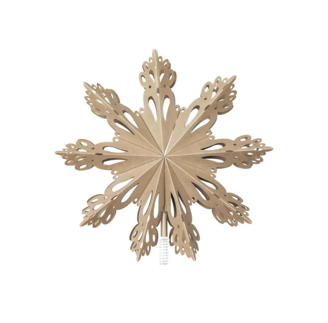 Broste Copenhagen - Snowflake Topstjerne, Ø30 cm., Fås i 2 farver - White & Natural Brown
