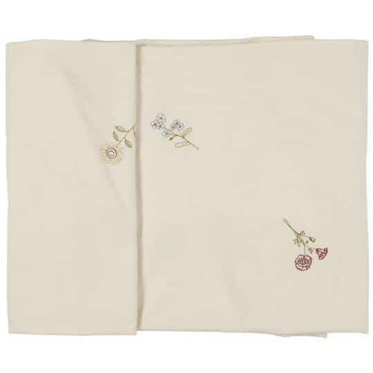 Ib Laursen - Dug, Flora butter cream w/embroidered flowers