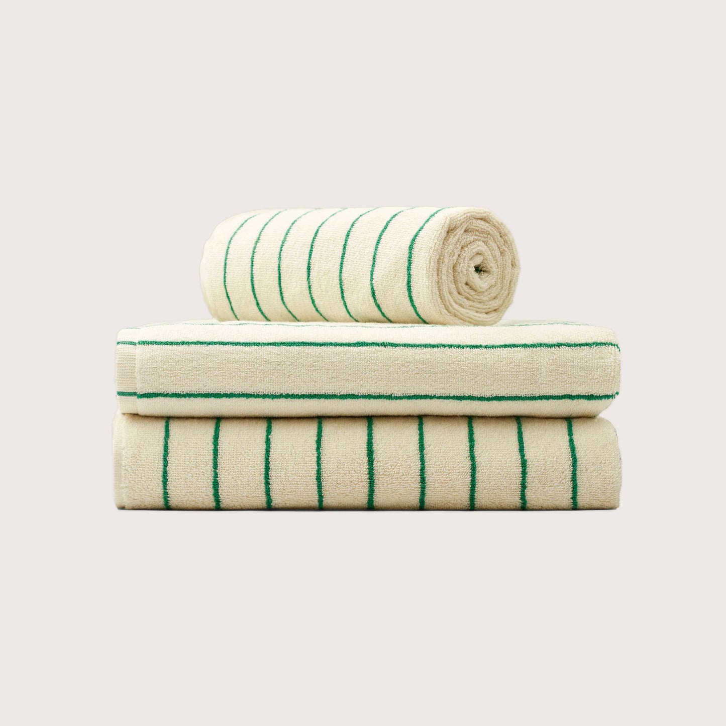 Bongusta - Naram Towels, White & Grass