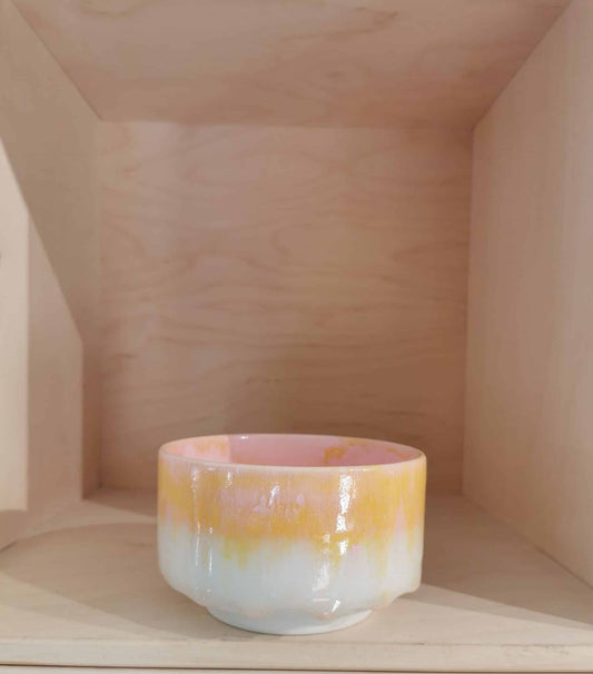 Studio Arhoj - Munch Bowl, Rosa/Gul/Creme, Glaseret, M15