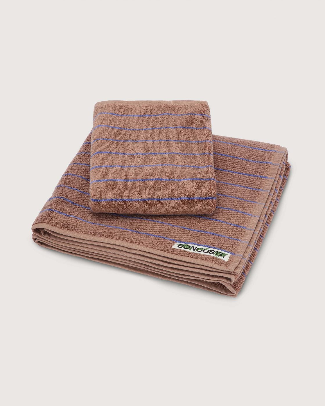 Bongusta – Bath Naram Towel, Camel & Ultramarine Blue