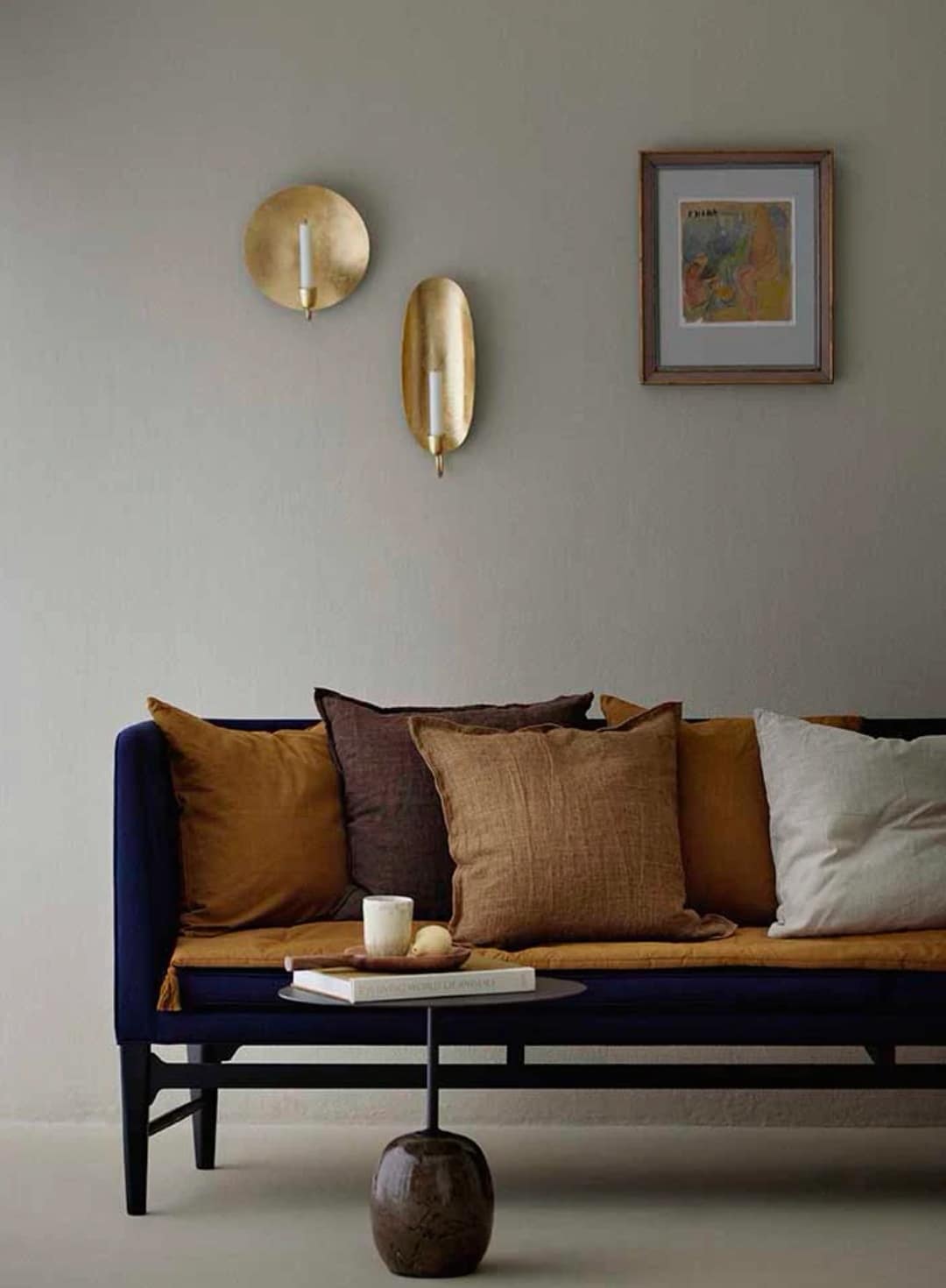 Bungalow - Golden Wall Light Round, H26 cm