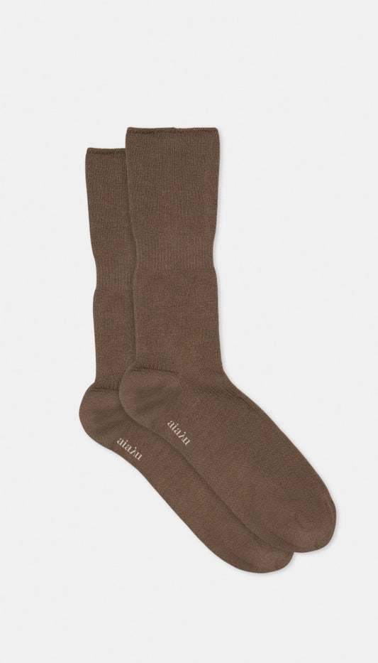 Aiayu - Cotton Rib Socks, Chestnut