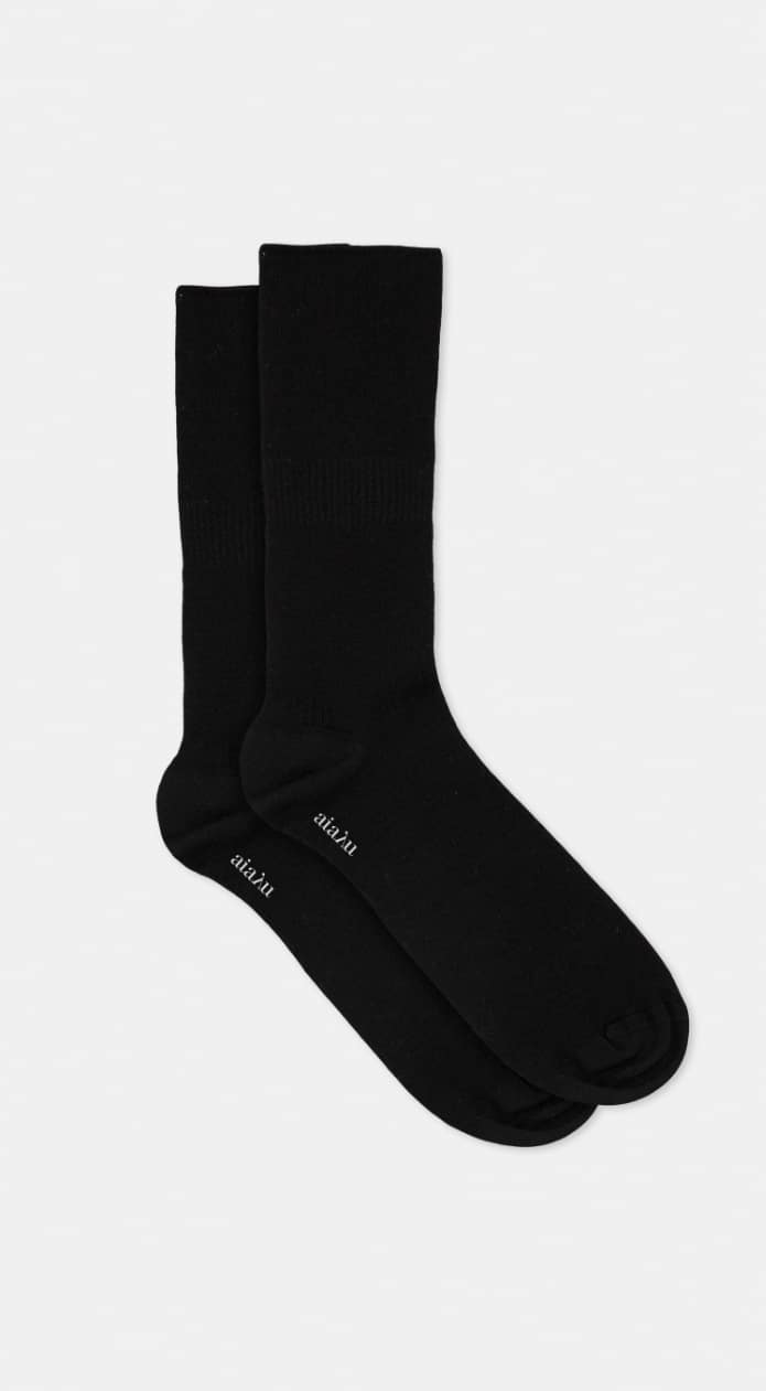 Aiayu - Cotton Rib Socks, Black