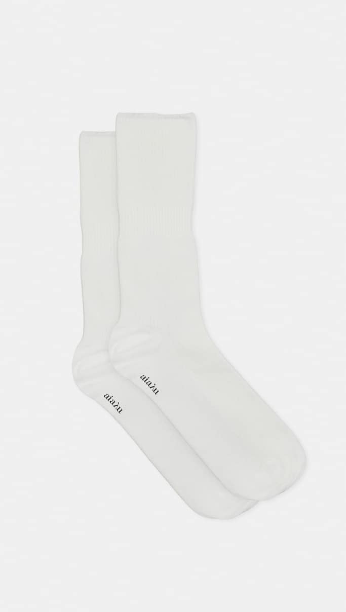 Aiayu - Cotton Rib Socks, White