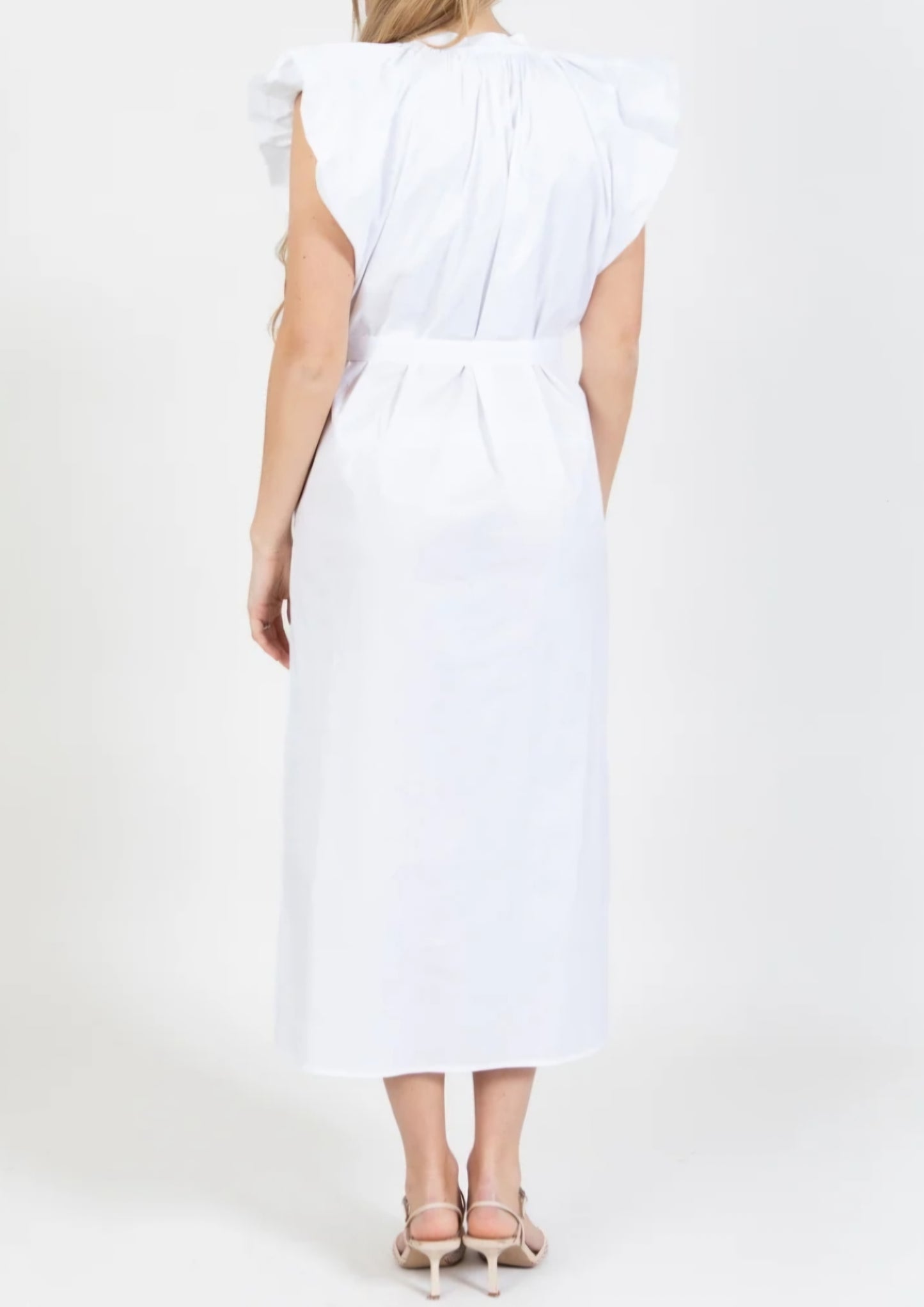 COSTER COPENHAGEN - Dress with wide shoulders, White