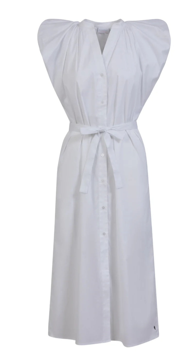 COSTER COPENHAGEN - Dress with wide shoulders, White