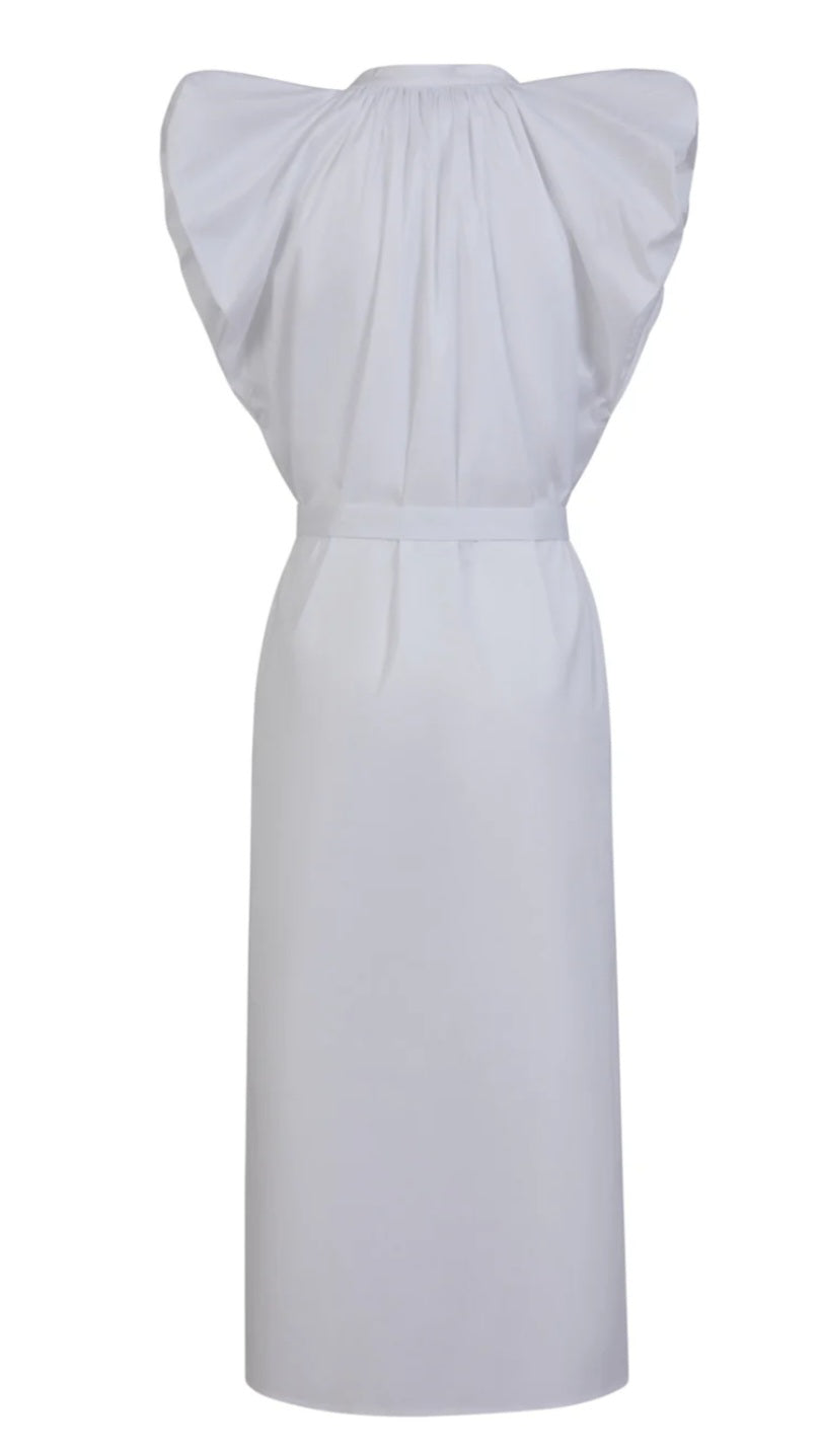 COSTER COPENHAGEN - Dress with wide shoulders, White