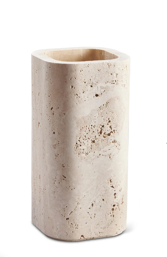 WABI SABI - Siv Vase, L15xB15xH30 cm., Large, Travertin