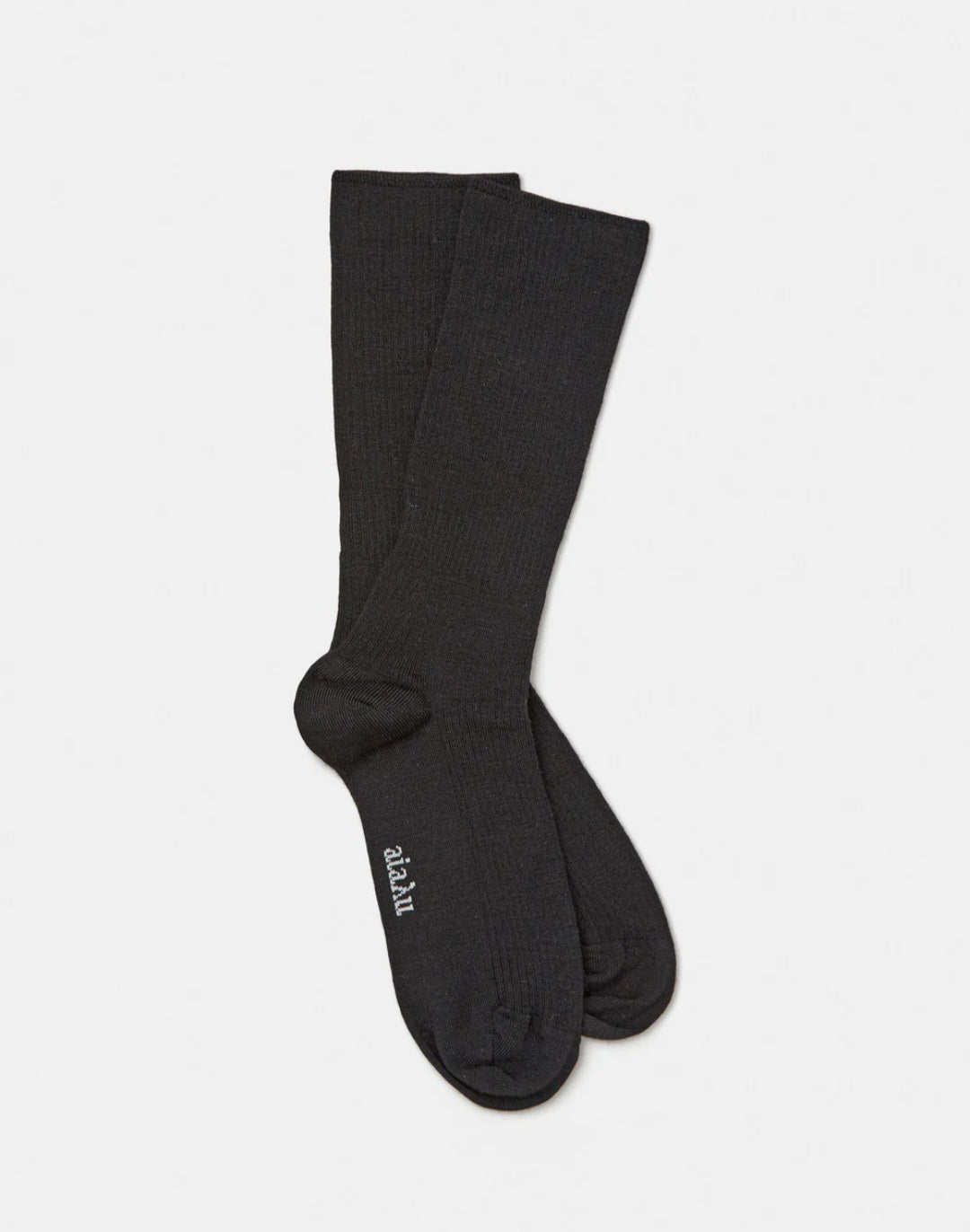 Aiayu - Wool Rib Socks, Black