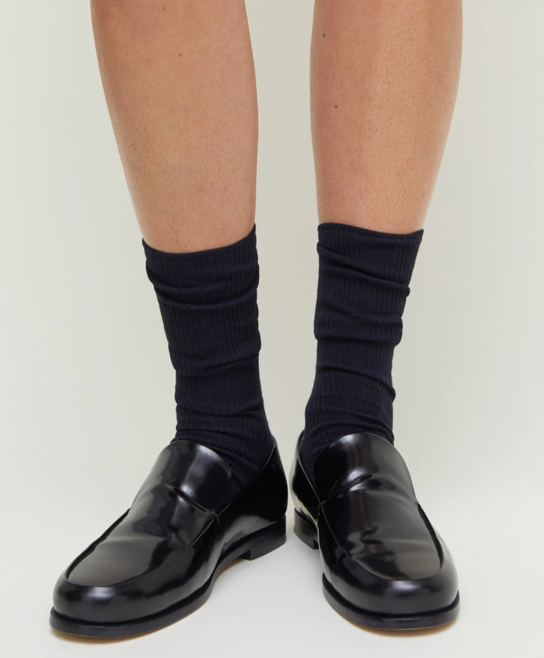 Aiayu - Wool Rib Socks, Navy