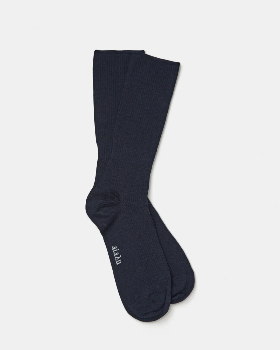 Aiayu - Wool Rib Socks, Navy