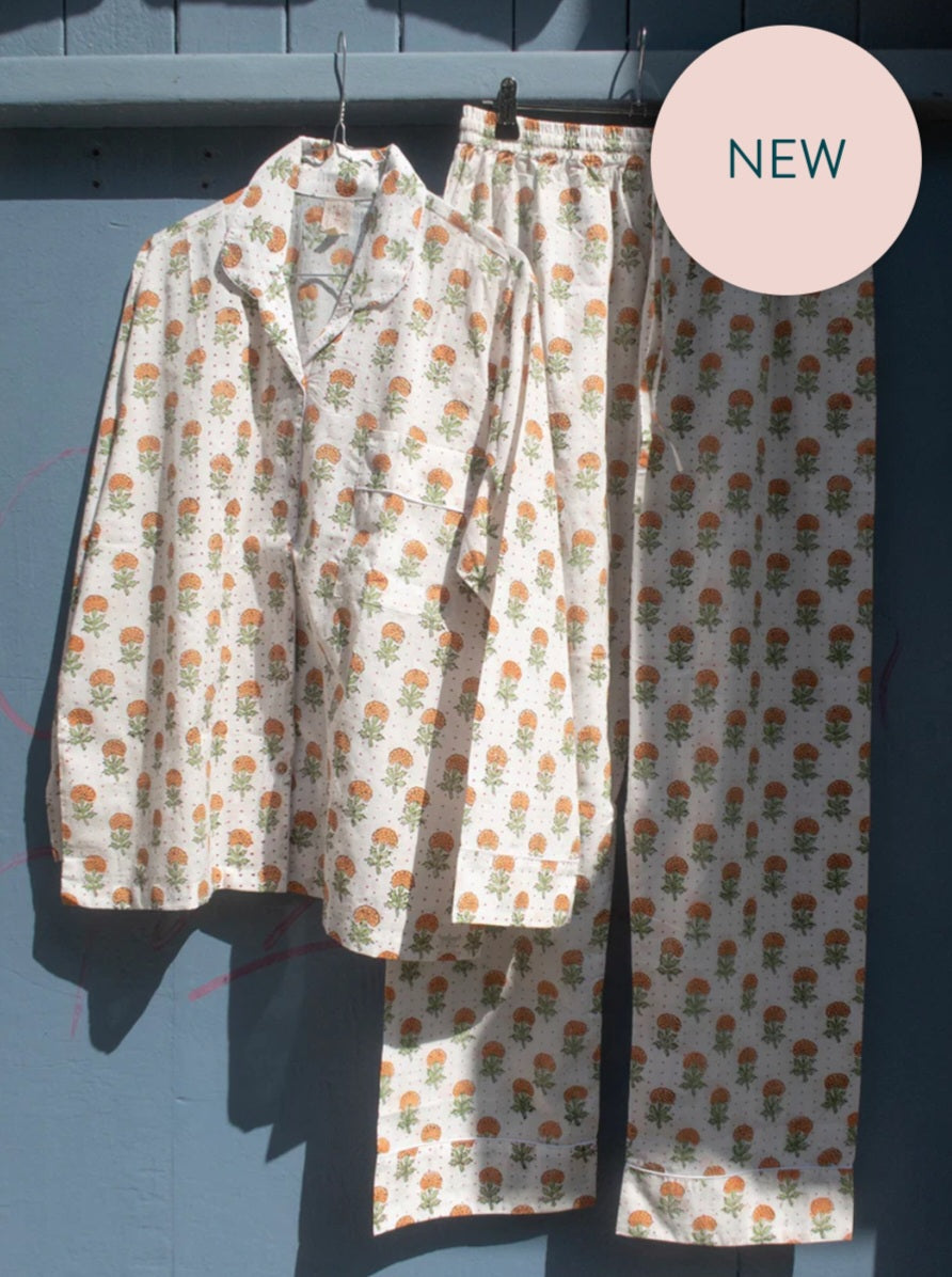 Craft Sisters - Pyjamassæt, Blockprint Orange Flower