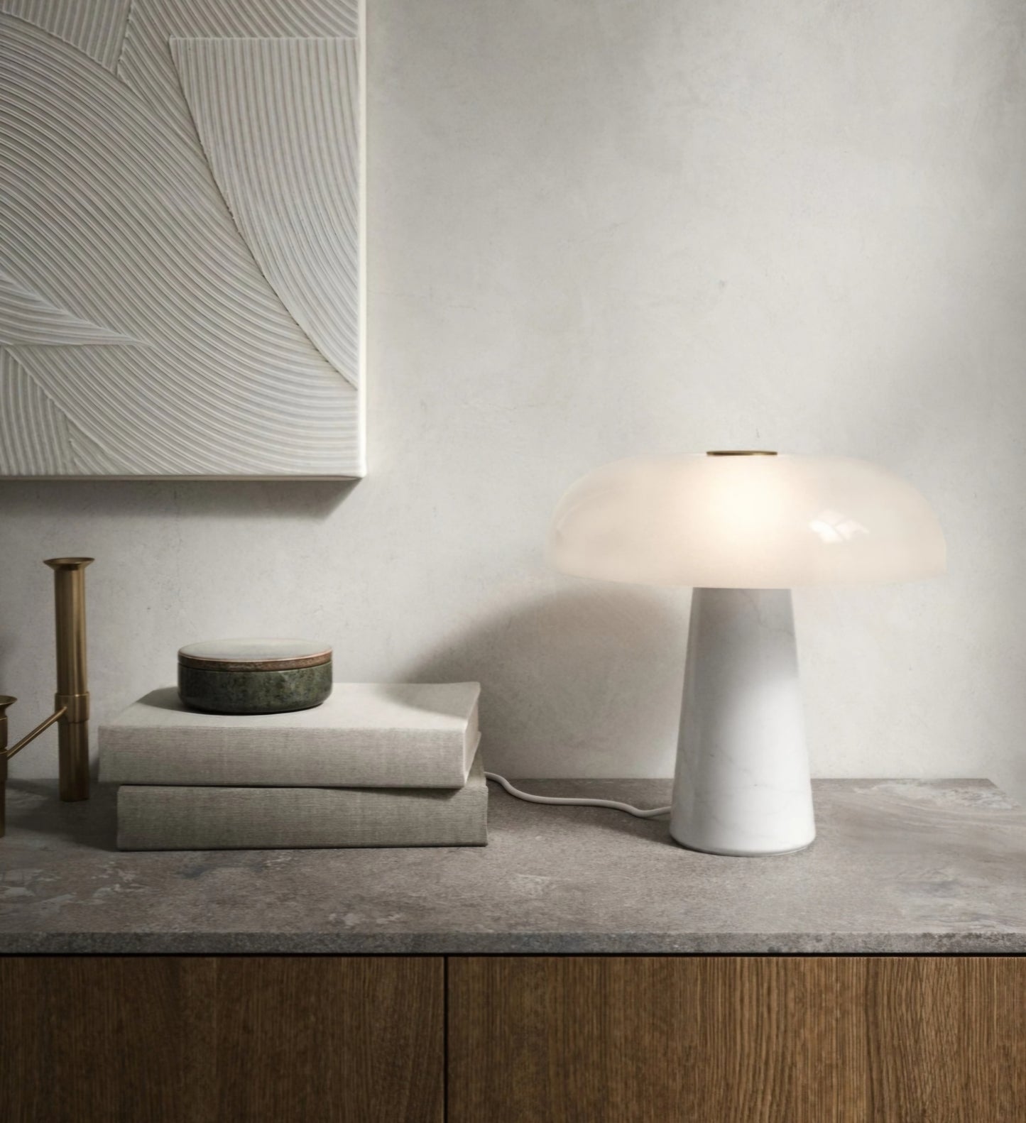 Design For The People - Glossy Bordlampe, Opal Hvid