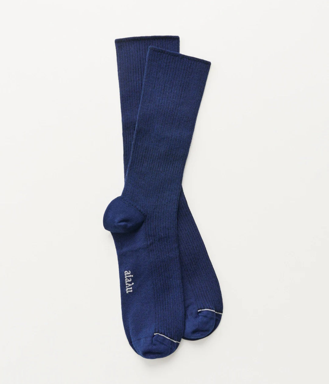 Aiayu - Cotton Rib Socks, Midnight Blue