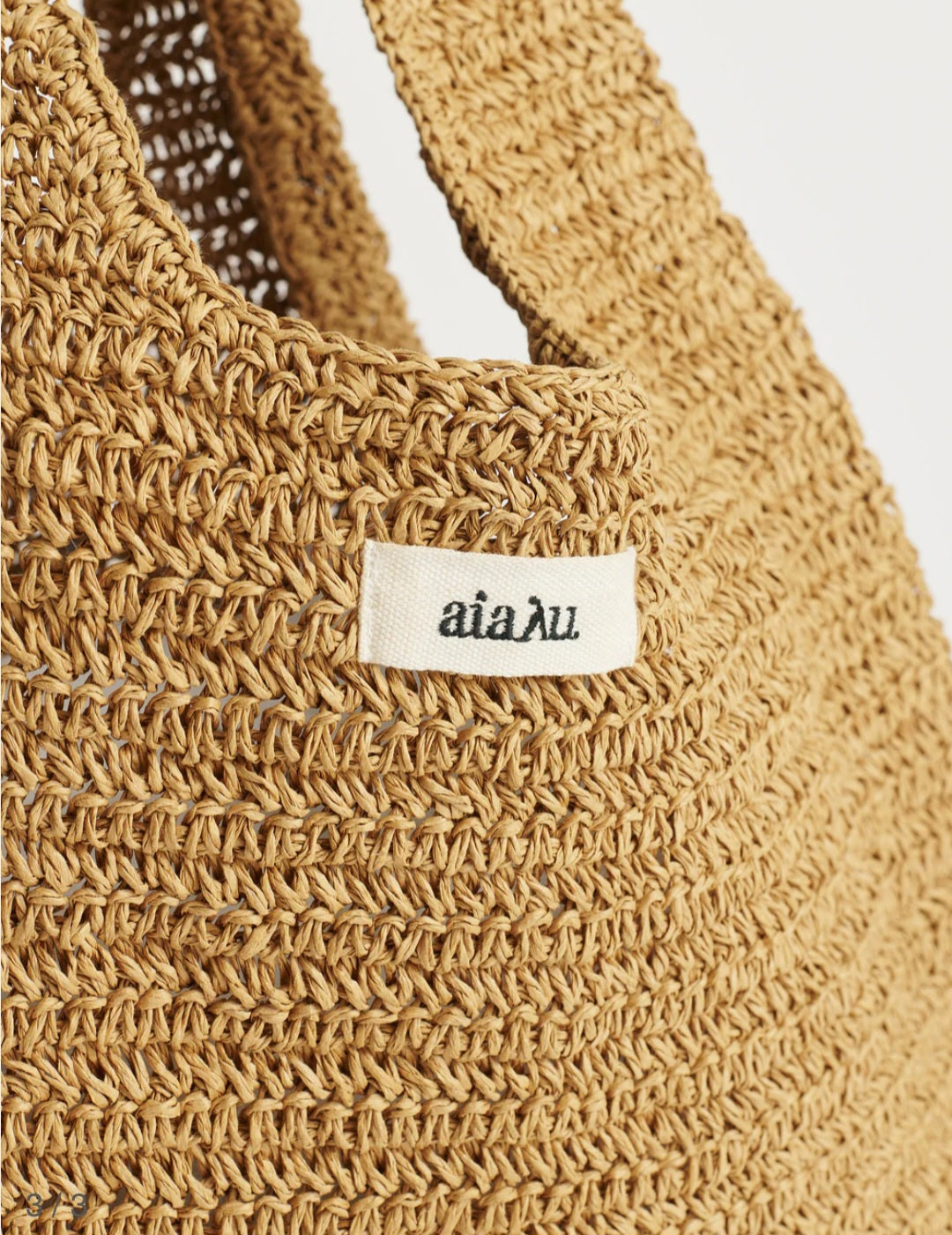 Aiayu - Sophia Straw Bag, Medium, Pure Natural