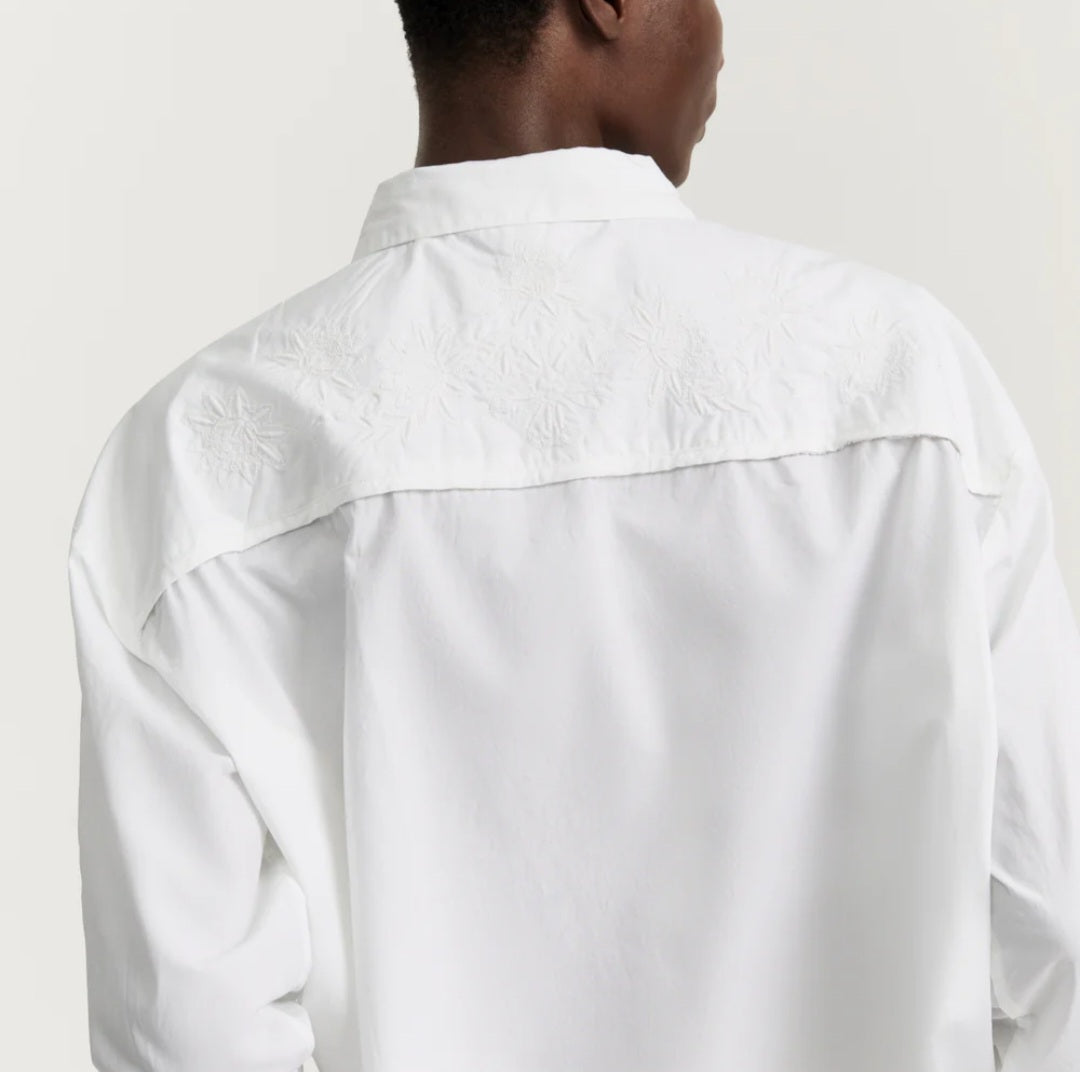 aiayu - Shirt Embroidery, White