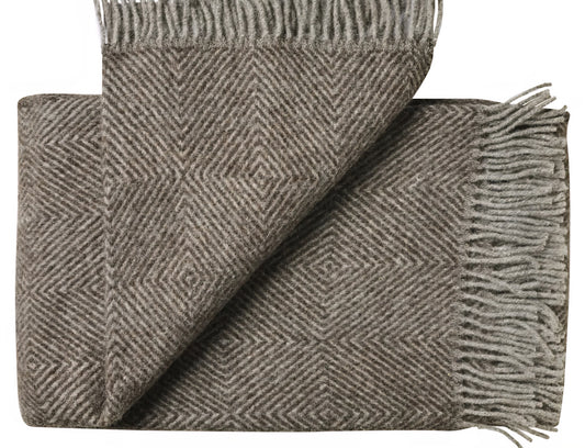 Silkeborg Uldspinderi - Fanø Plaid, 140x240 cm., Ash Brown
