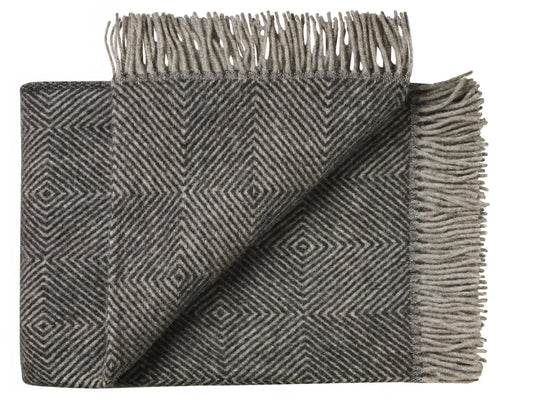 Silkeborg Uldspinderi - Fanø Plaid, 140x240 cm., Slate Black