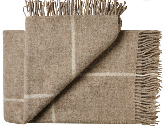 Silkeborg Uldspinderi - Mandø Plaid, 140x240 cm., Oak Brown