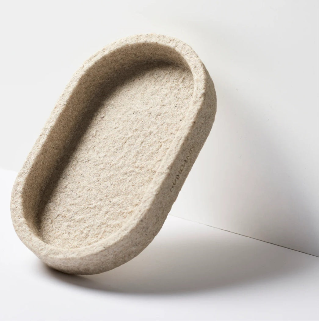 Humdakin - Oval Bakke, Sandsten, H25xB15xD4 cm.