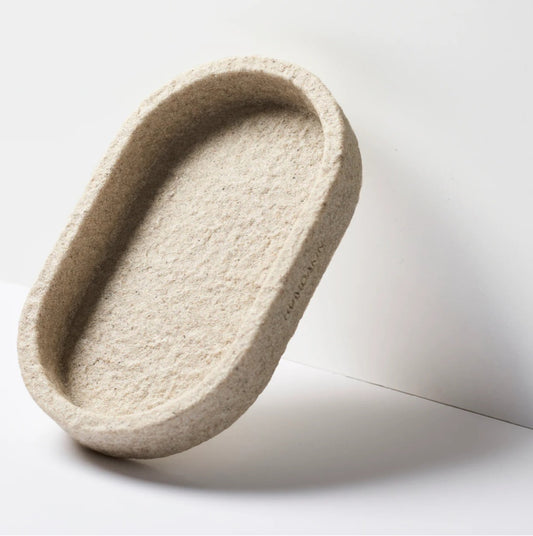 Humdakin - Oval Bakke, Sandsten, H25xB15xD4 cm.