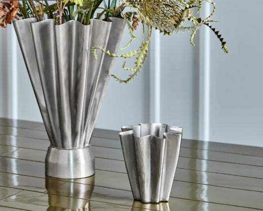 House Doctor - Vase, HDFlood, Børstet sølv finish