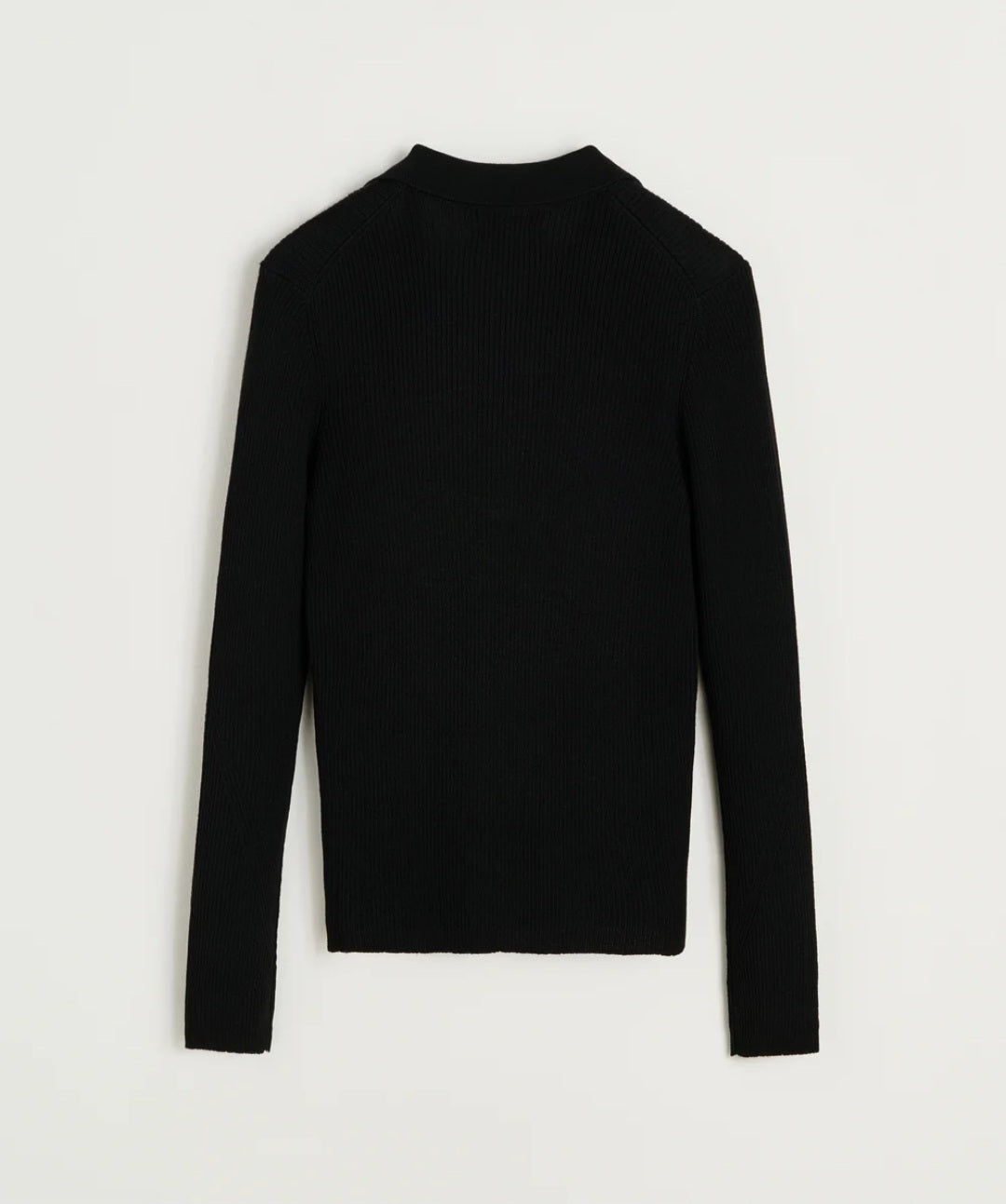 aiayu - Noa polo bluse, Pure merino, Black