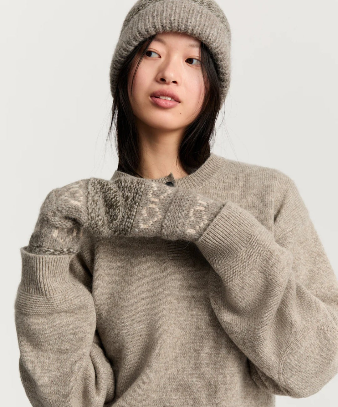 aiayu - Mei Mittens, Wool, Mix Bark