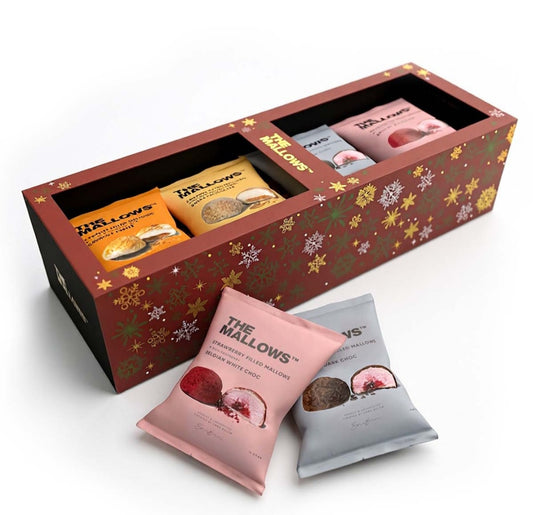 The Mallows - Strawberry & Caramel filled Mallows Gift Box, 8 stk., Winter Edition